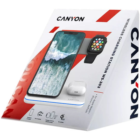 Canyon Kabelloses Ladegerät (Qi Pad) Weißs (CNS-WCS303)
