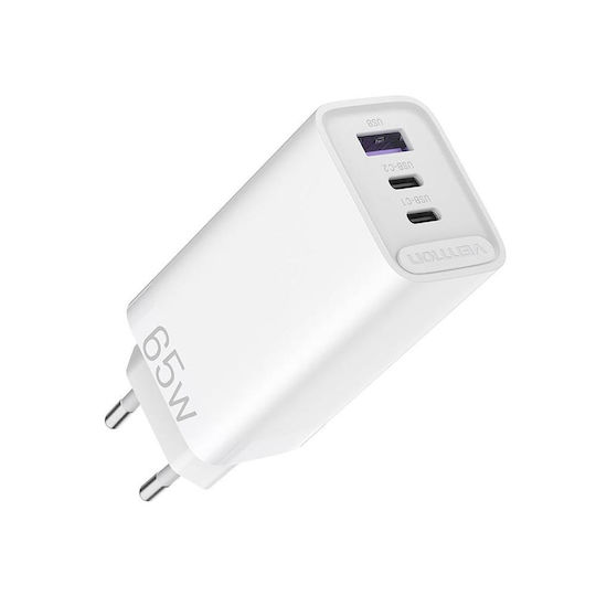 Vention Φορτιστής Χωρίς Καλώδιο GaN 30W Power Delivery Λευκός (FEDW0-EU)