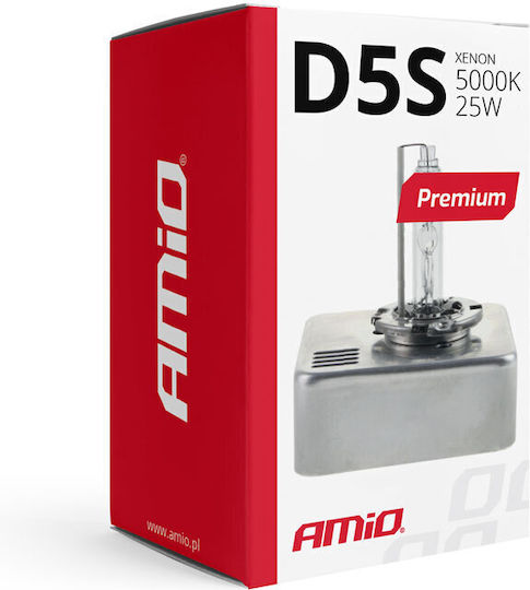 AMiO Lamps Car Premium D5S Xenon 5000K Cold White 12V 25W 1pcs