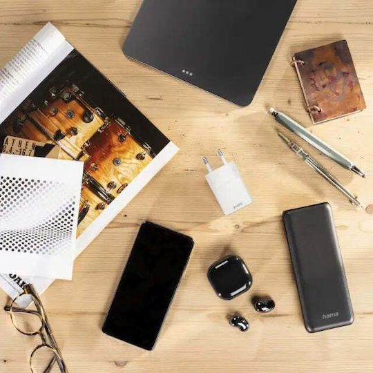 HAMA Charger Without Cable with USB-C Port 25W Quick Charge 3.0 Whites (00201652)