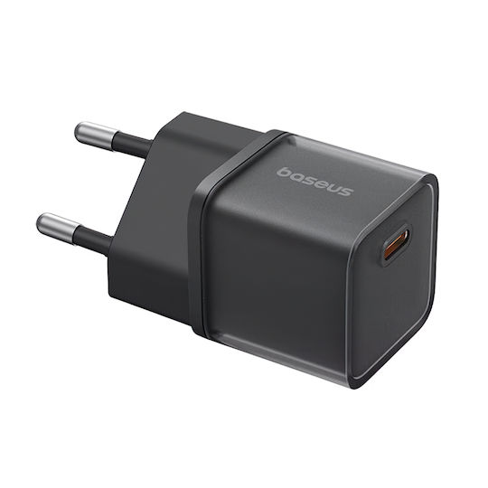 Baseus GaN Wireless Charger with USB-C Port 20W Power Delivery and Quick Charge 3.0 Black