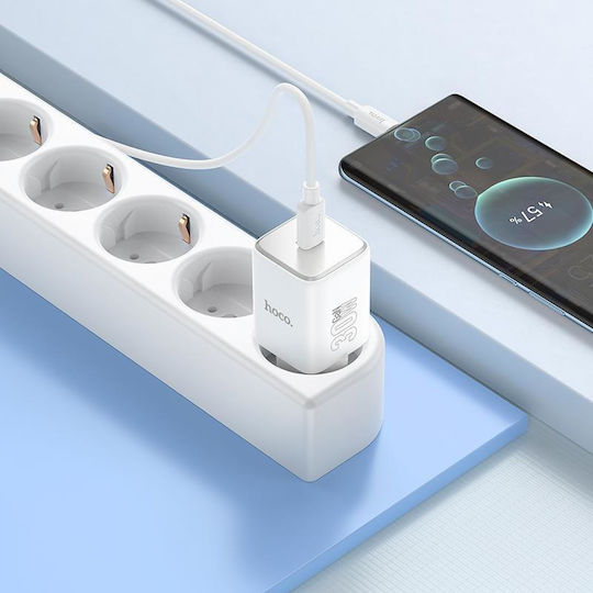 Hoco Charger Without Cable GaN with USB-C Port 30W Power Delivery Whites (N43)