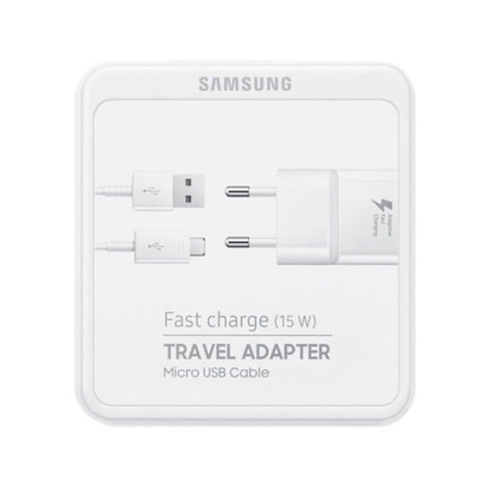 Samsung Încărcător cu Cablu Integrat cu Port USB-A USB-C 7.75W Albς (Ep-ta50ewe)