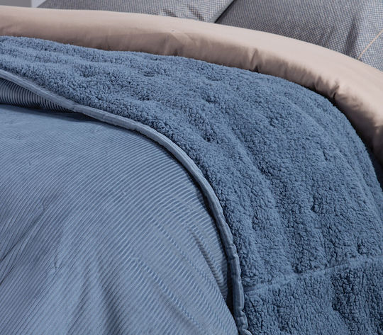 Nef-Nef Homeware Kotler Coverlet Queen Size from Polyester Denim 230x240cm