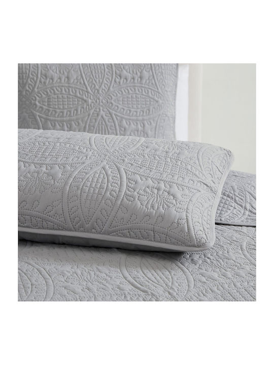 My Home Luxury Set Coverlet Queen Size GREY OPEN 220x240cm 3pcs