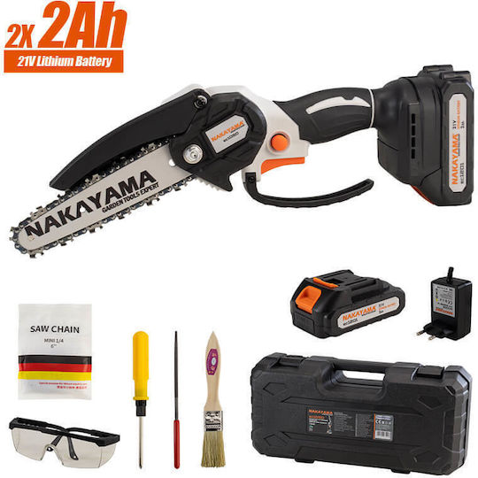 Nakayama EC1050 Κλαδευτικό Αλυσοπρίονο Μπαταρίας 2x2Ah Brushless 21V 1kg με Λάμα 15cm