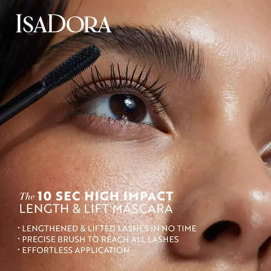 Isadora 10 Sec High Impact Length & Lift Mascara Shade 01 Black Volume Ml 9