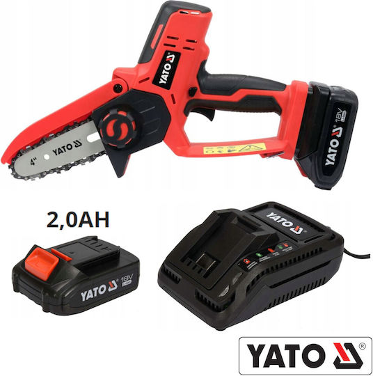 Yato Pruning Battery Chainsaw 1x2Ah 18V 1.1kg with Blade 10cm