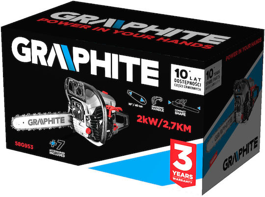 Graphite Fierăstrău pe benzină 5.5kg cu lamă 40cm