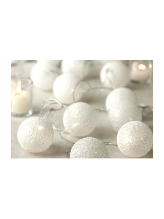 20 Lights LED 2.85m. White Battery in String 1pcs