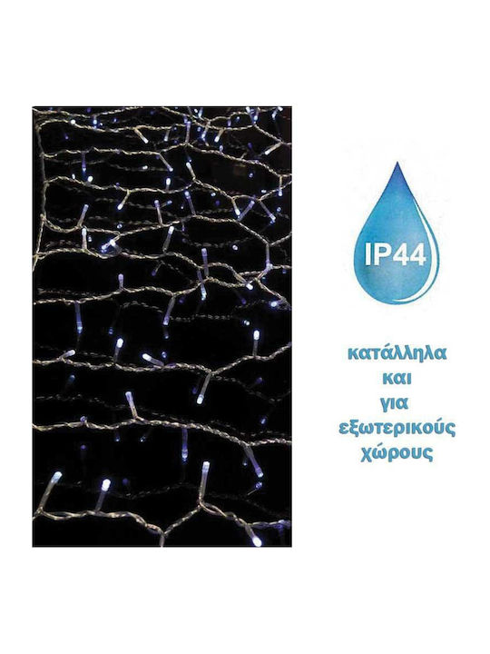 100 Lights LED 1.8m. x 60cm Warm White type Rain 1pcs