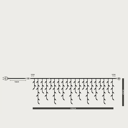 100 Lichterketten LED 1.8m. x 60cm Rote Typ Regen 1Stück