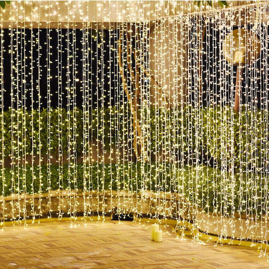 240 Светлини LED 2m. x 100бр Топъл бял тип Завеса 1бр