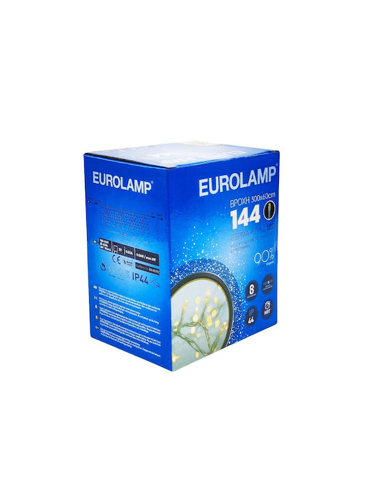 144 Lights LED 3m. x 60cm Warm White type Rain 1pcs