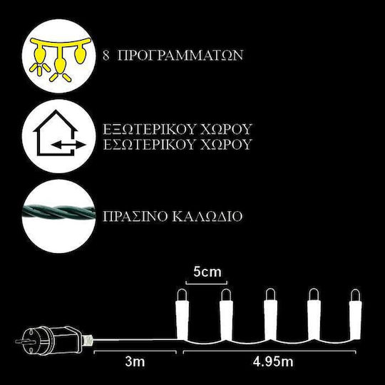 100 Λαμπάκια LED 8μ. RGB σε Σειρά