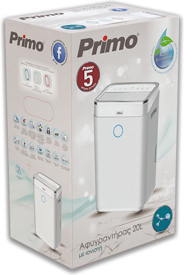 Primo PRDH-45007 Dehumidifier with Compressor and Ionizer 20lt