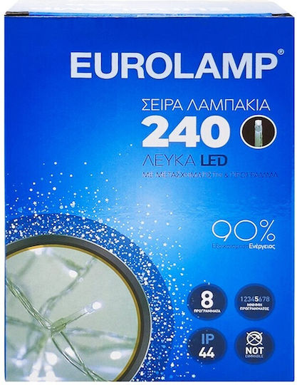 240 Lichterketten LED 11.95m. Kaltes Weiß in Zeichenfolge 1Stück