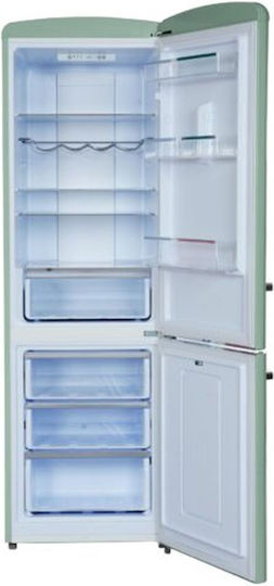 Morris Retro Combină frigorifică 330lt Total NoFrost Î190xL59.5xA69.4cm. Verde MRS-31332LGM