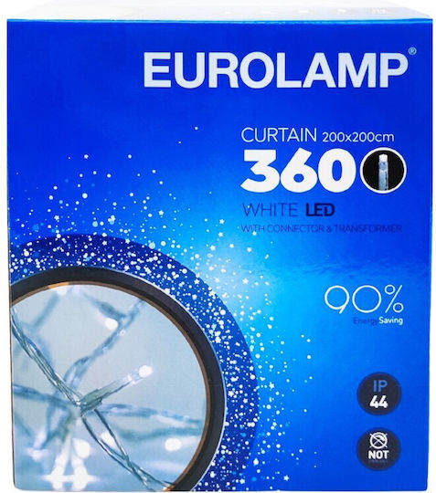 360 Lichterketten LED 2m. x 200cm Naturweiß Typ Vorhang 1Stück