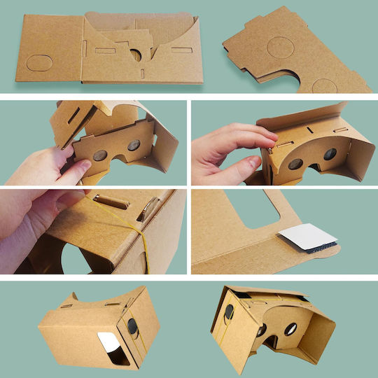 Karton-VR-Handy-Headset Recycelbar Ultrakompakt Braun