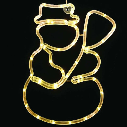 Aca Christmas Plastic Rope Light in Shape SNowman White 35.7x24.4cm 3pcs Snowman