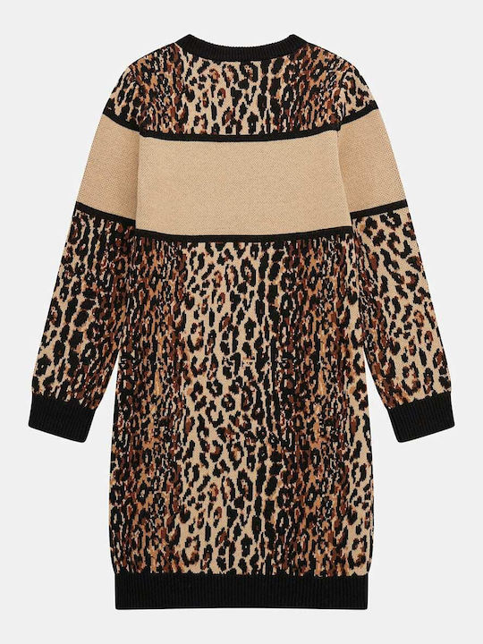 Guess Children's Dress with Sequins Leopard