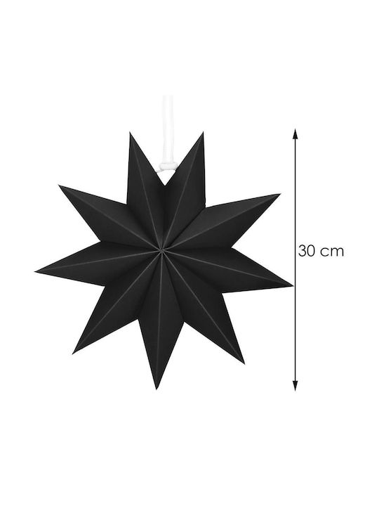 Crăciunesc Decorativ Suspendata Stea Hârtie Negru 3x3buc 1buc