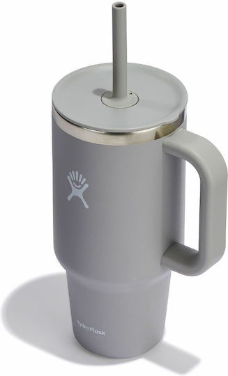 Hydro Flask Stainless Steel Thermos Bottle BPA Free 946ml Birch with Handle and Straw