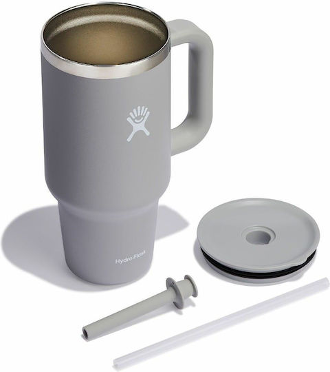 Hydro Flask Stainless Steel Thermos Bottle BPA Free 946ml Birch with Handle and Straw