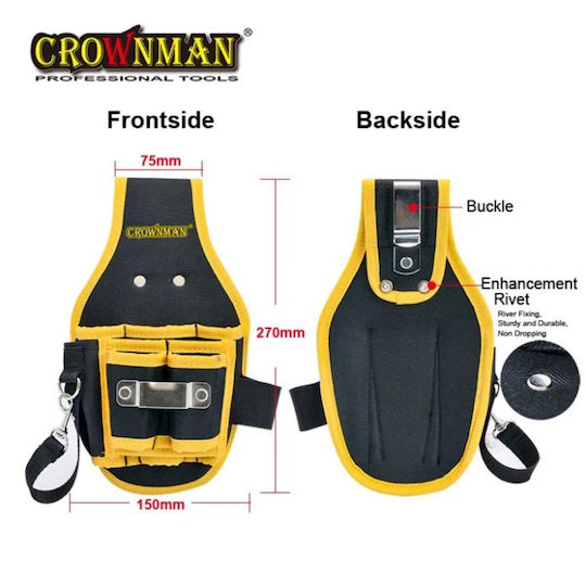 Crownman Belt Case Tools Fabric with Hammer Holder Base