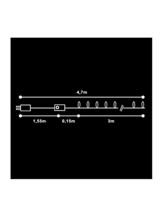 100 Λαμπάκια LED 4.7μ. Ψυχρό Λευκό σε Σειρά