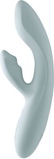 App-controlled Rabbit Vibrator Heating Svakom Chika Liquid Silicone 187x31x59 Mm Turquoise Gray