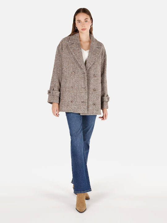 Wool Women's Beige Coat