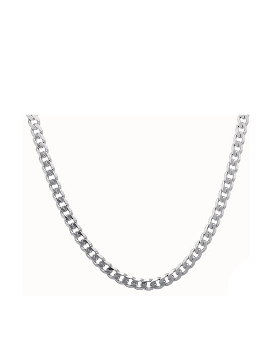 Croma Catene Silver Chain Neck Thin Thickness 5.5mm and Length 65cm