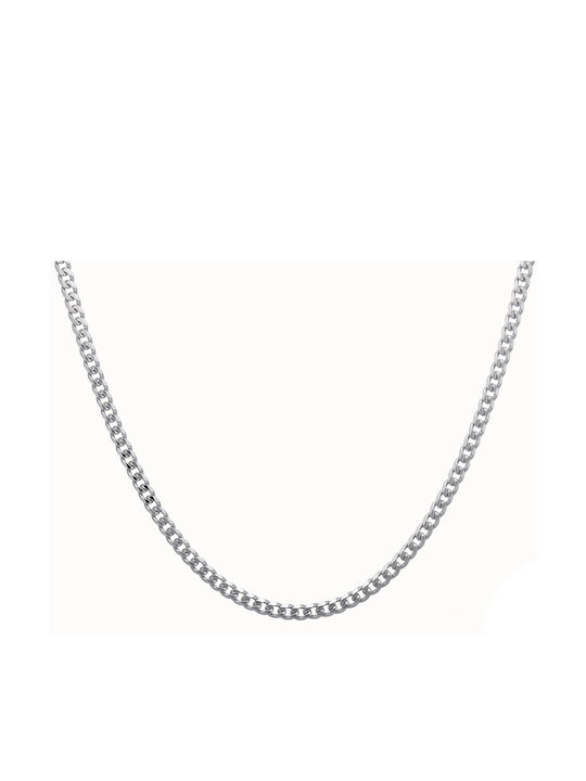 Croma Catene Silver Chain Neck Thin Thickness 3.5mm and Length 60cm