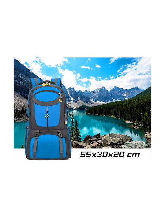Militärischer Wander-Rucksack Leicht 4 Seitentaschen 50 Liter Blau Grau