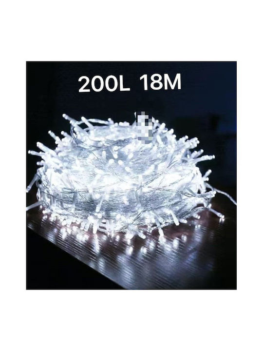 200 Lights LED 20m. White in String 1pcs 200 Lights LED 20m. White in String 1pcs