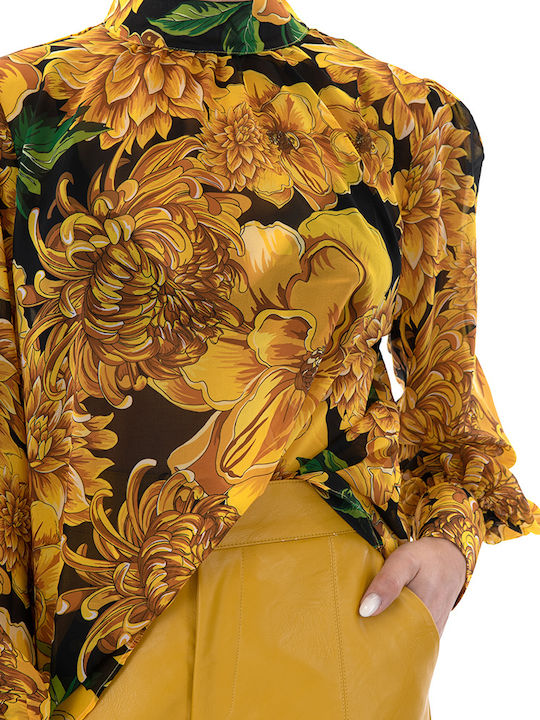 Γυναικεία Μπλούζα Μακρυμάνικη Floral Κόκκινο, Μαύρο, Πράσινο