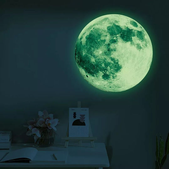 Autocolant Fosforescent Lună Satelitul Natural al Pământului Strălucește în Întuneric Autoadeziv 30cm Verde Oferte Originale