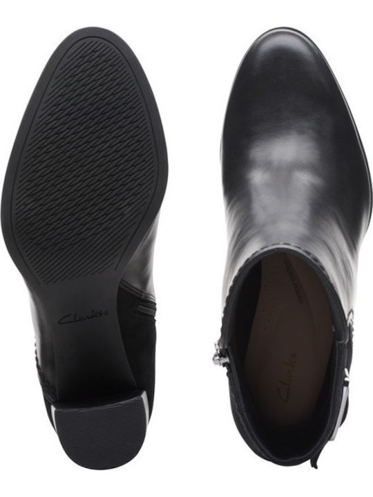 Buckle Ghete Dama Chelsea De Piele Cu Toc Înalt Negre