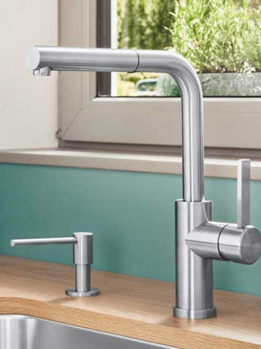 Blanco Lanora Sf Ii Kitchen Faucet Counter with Pull-Out Spray Silver