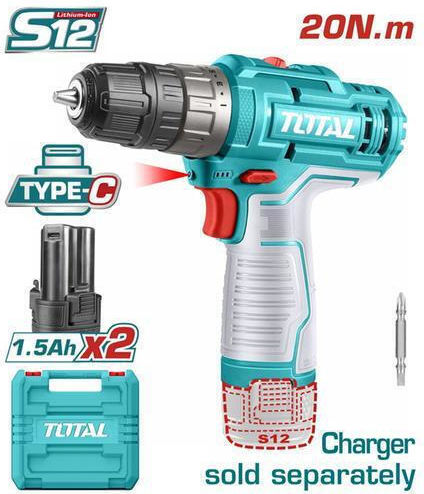 Total TDLI12202 Δραπανοκατσάβιδο Μπαταρίας 12V 2x1.5Ah