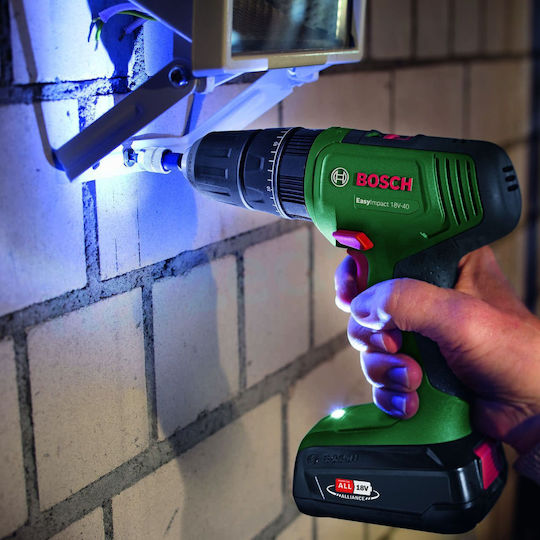 Bosch Easyimpact Percussive Battery Drill Driver 18V 2x2Ah