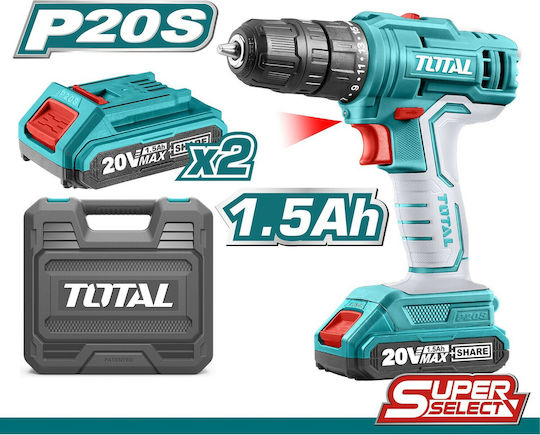 Total TDLI20028 Battery Drill Driver 20V 2x1.5Ah