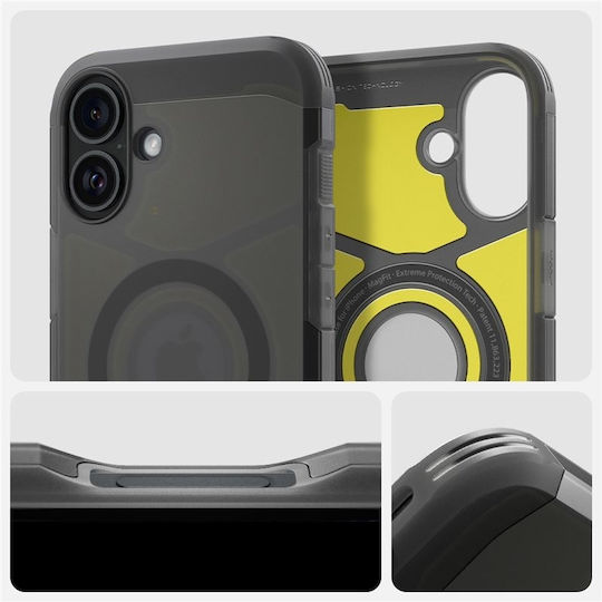 Spigen Tough Armor AI MagFit Back Cover Silicone / Plastic 1.2mm Frost Black (iPhone 16)