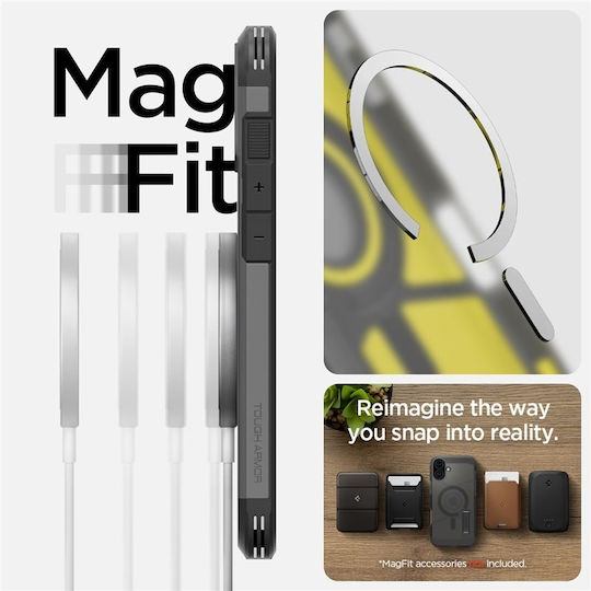 Spigen Tough Armor AI MagFit Back Cover Silicone / Plastic 1.2mm Frost Black (iPhone 16)