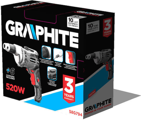 Graphite 58G794 Κατσαβίδι Γυψοσανίδας Ρεύματος 520W
