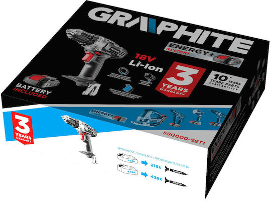 Graphite Σετ Δραπανοκατσάβιδο Μπαταρίας 18V