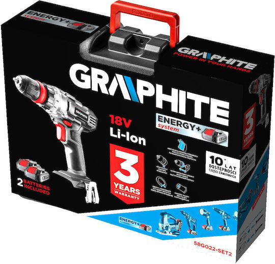 Graphite 58G022-SET2 Δραπανοκατσάβιδο Μπαταρίας 18V 2x2Ah