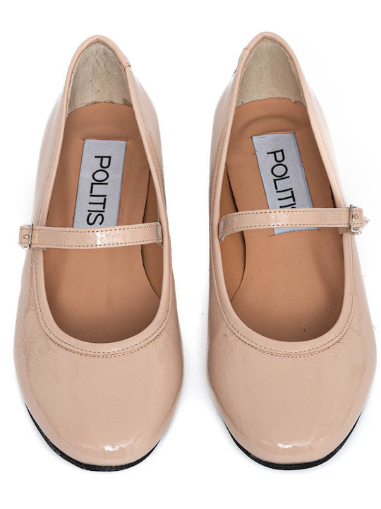 Anatomic Patent Leather Ballerinas Beige